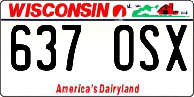 WI license plate 637OSX