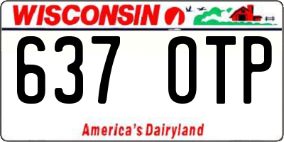 WI license plate 637OTP