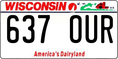 WI license plate 637OUR