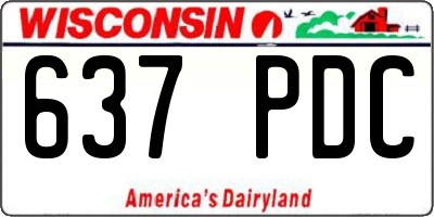 WI license plate 637PDC