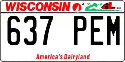 WI license plate 637PEM