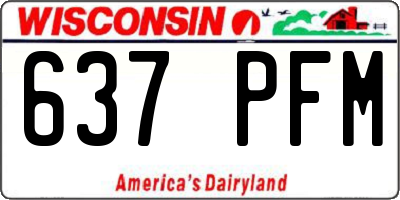 WI license plate 637PFM