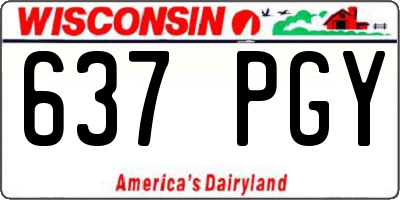 WI license plate 637PGY