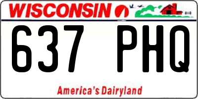 WI license plate 637PHQ