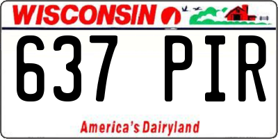 WI license plate 637PIR