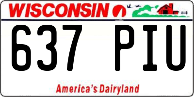 WI license plate 637PIU