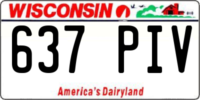 WI license plate 637PIV