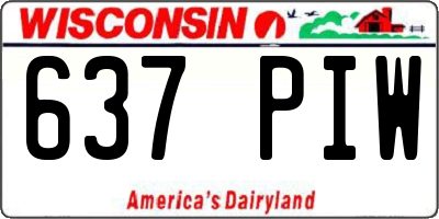 WI license plate 637PIW