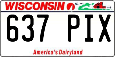 WI license plate 637PIX