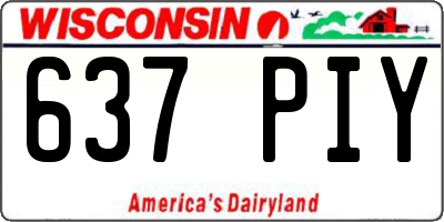 WI license plate 637PIY
