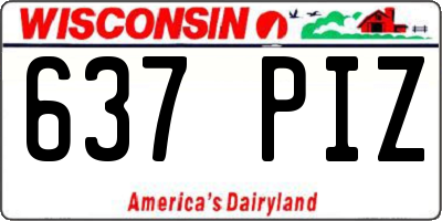 WI license plate 637PIZ