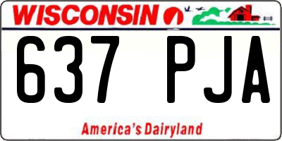 WI license plate 637PJA