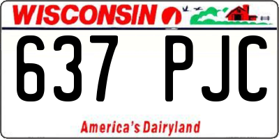WI license plate 637PJC