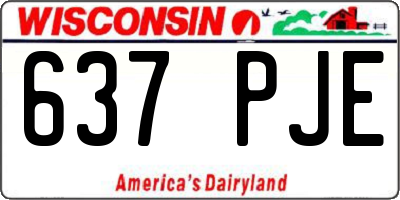 WI license plate 637PJE