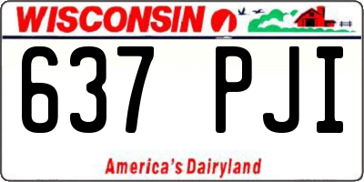 WI license plate 637PJI