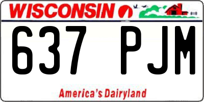 WI license plate 637PJM