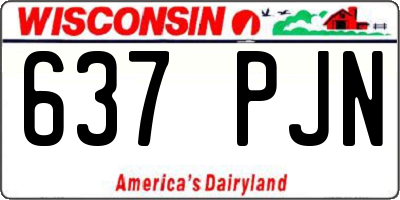 WI license plate 637PJN