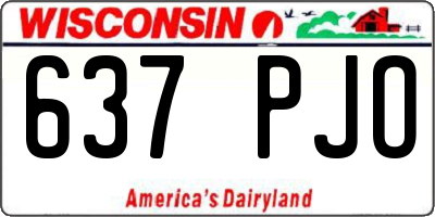 WI license plate 637PJO