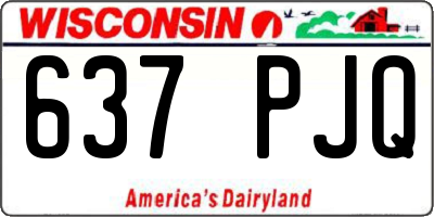 WI license plate 637PJQ