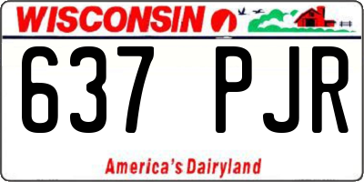 WI license plate 637PJR