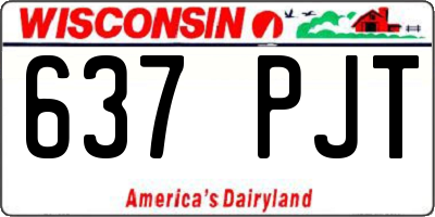 WI license plate 637PJT