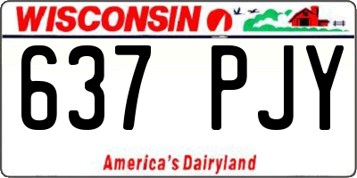 WI license plate 637PJY