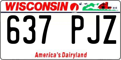 WI license plate 637PJZ