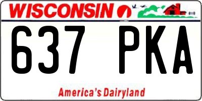 WI license plate 637PKA
