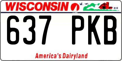 WI license plate 637PKB