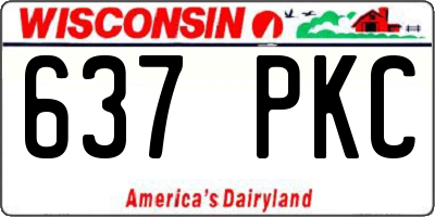 WI license plate 637PKC