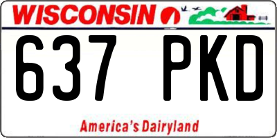 WI license plate 637PKD