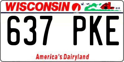 WI license plate 637PKE