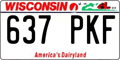 WI license plate 637PKF