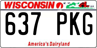 WI license plate 637PKG
