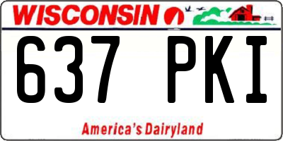 WI license plate 637PKI