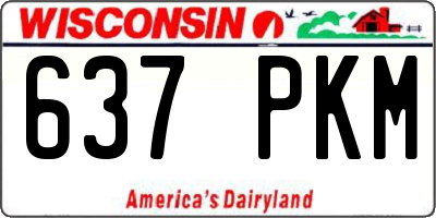 WI license plate 637PKM