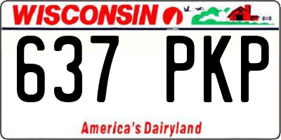 WI license plate 637PKP