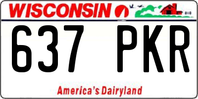 WI license plate 637PKR