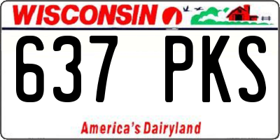 WI license plate 637PKS