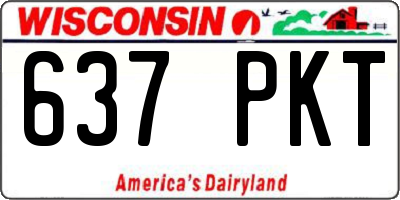 WI license plate 637PKT