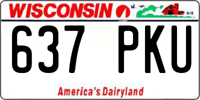 WI license plate 637PKU
