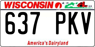 WI license plate 637PKV