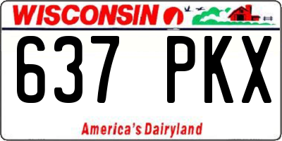 WI license plate 637PKX