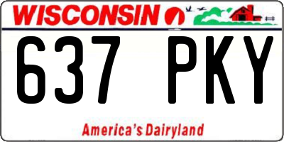 WI license plate 637PKY