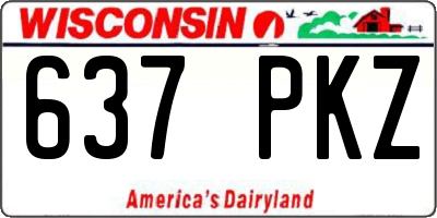 WI license plate 637PKZ