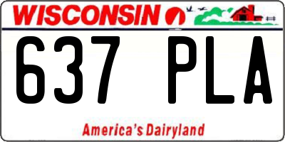WI license plate 637PLA