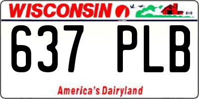 WI license plate 637PLB