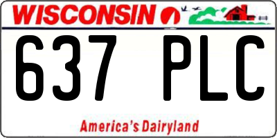 WI license plate 637PLC