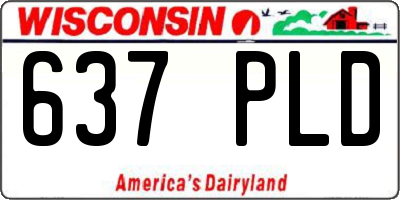 WI license plate 637PLD
