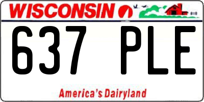 WI license plate 637PLE
